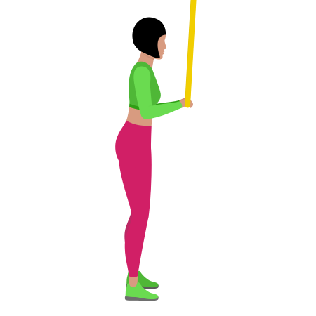 Woman Doing Resistance Band Tricep Pushdown Exercise For Arm