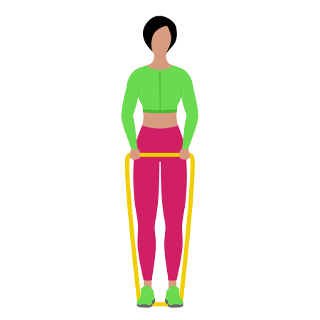Woman Doing Resistance Band Upright Row Exercise For Shoulders