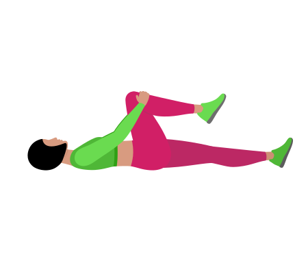 Woman Doing Single Knee To Chest Glute Stretching