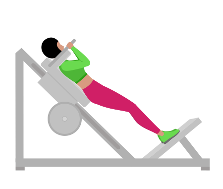 Woman Doing Sled Full Hack Squat Exercise For Legs