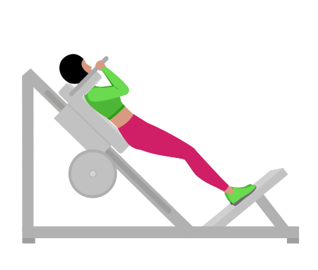 Woman Doing Sled Hack Squat Exercise For Legs