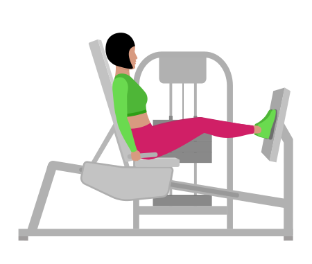 Woman Doing Sled Horizontal Leg Press Exercise For Legs