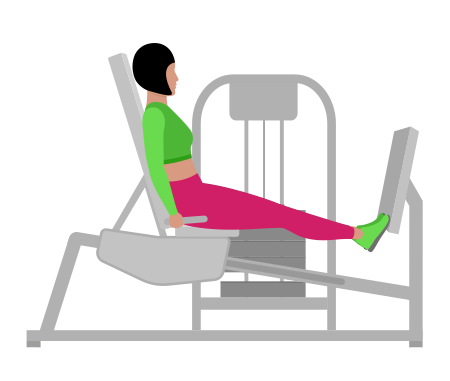 Woman Doing Sled Horizontal Leg Press Calf Raise Exercise For Calves