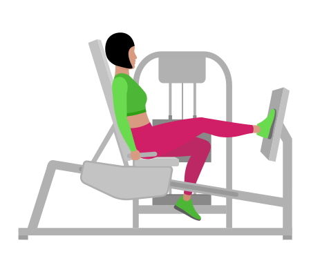 Woman Doing Sled Horizontal Single Leg Press Exercise For Legs