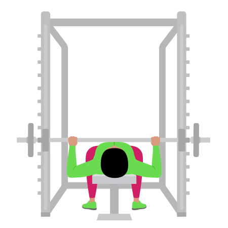 Woman Doing Smith Bench Press Exercise For Chest