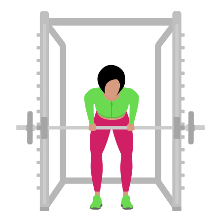 Woman Doing Smith Bent Over Row Exercise For Back