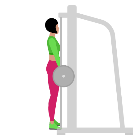 Woman Doing Smith Deadlift Exercise For Legs