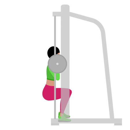 Woman Doing Smith Front Squat Exercise For Legs