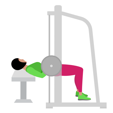 Woman Doing Smith Hip Thrust Exercise For Legs