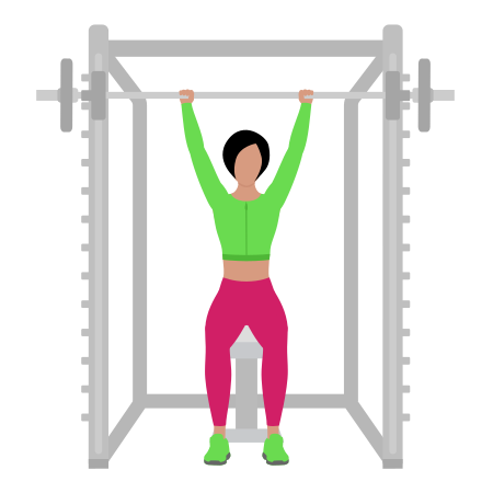 Woman Doing Smith Seated Shoulders Press Exercise For Shoulders
