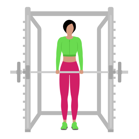 Woman Doing Smith Shrug Exercise For Shoulders