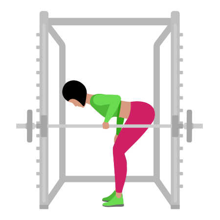 Woman Doing Smith Single Arm Row Exercise For Back