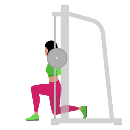 Woman Doing Smith Split Squat Exercise For Legs