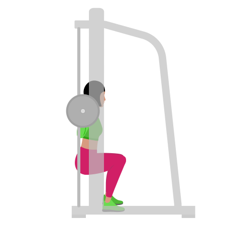 Woman Doing Smith Squat Exercise For Legs