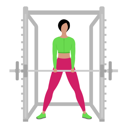 Woman Doing Smith Sumo Deadlift Exercise For Legs