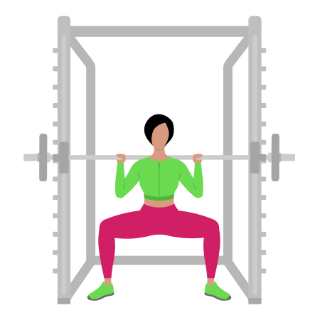 Woman Doing Smith Sumo Squat Exercise For Legs