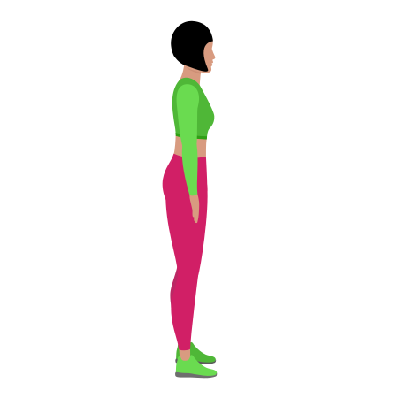 Woman Doing Spinal Flexion Forward Bending Stretching