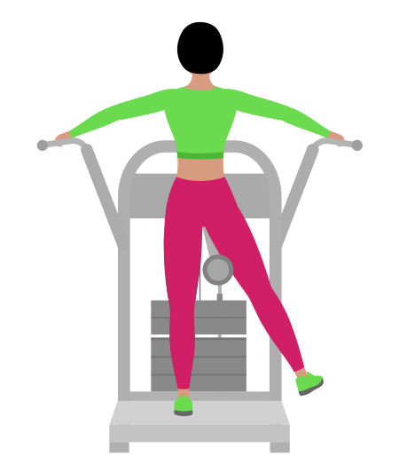 Woman Doing Standing Multi Hip Thigh Adduction Exercise For Legs