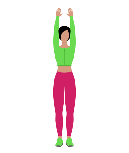 Woman Doing Standing Overhead Shoulder Stretching