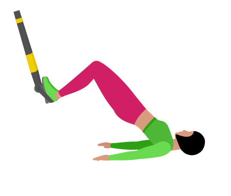 Woman Doing Trx Suspension Glute Bridge Exercise For Legs
