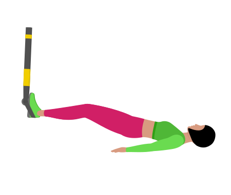 Woman Doing Trx Suspension Hamstring Curl Exercise For Legs