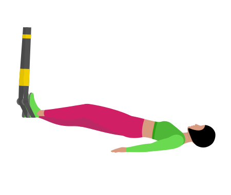 Woman Doing Trx Suspension Hamstring Curl Alternating Exercise For Legs