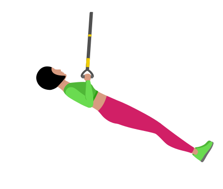 Woman Doing Trx Suspension Inverted Row Exercise For Back