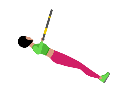 Woman Doing Trx Suspension Inverted Wide Grip Row Exercise For Back