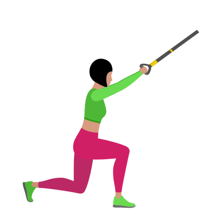 Woman Doing Trx Suspension Lunge Exercise For Legs