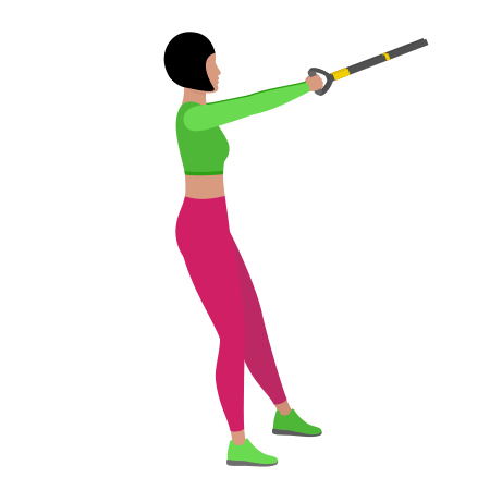 Woman Doing Trx Suspension Pistol Squat Exercise For Legs