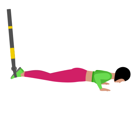 Woman Doing Trx Suspension Push Up Exercise For Chest