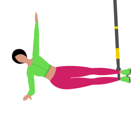 Woman Doing Trx Suspension Side Bridge Exercise For Obliques