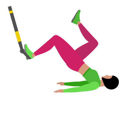 Woman Doing Trx Suspension Single Leg Glute Bridge Exercise For Legs