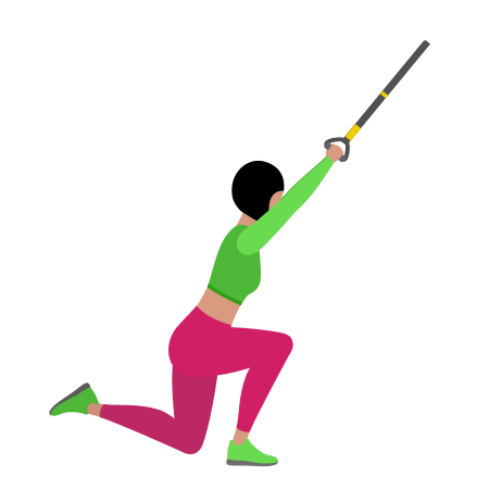 Woman Doing Trx Suspension Skater Squat Exercise For Legs