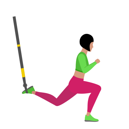Woman Doing Trx Suspension Split Squat Exercise For Legs