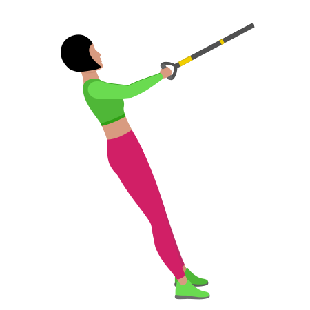 Woman Doing Trx Suspension Standing Row Exercise For Back
