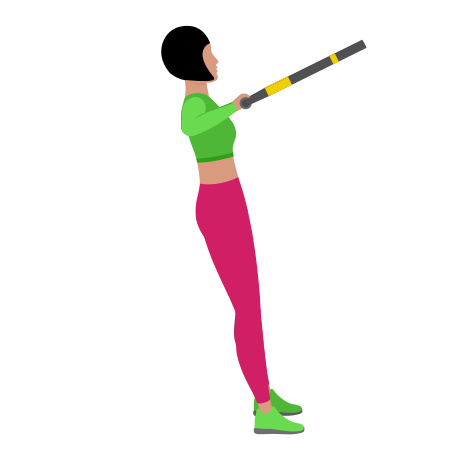 Woman Doing Trx Suspension Standing Wide Grip Row Exercise For Back