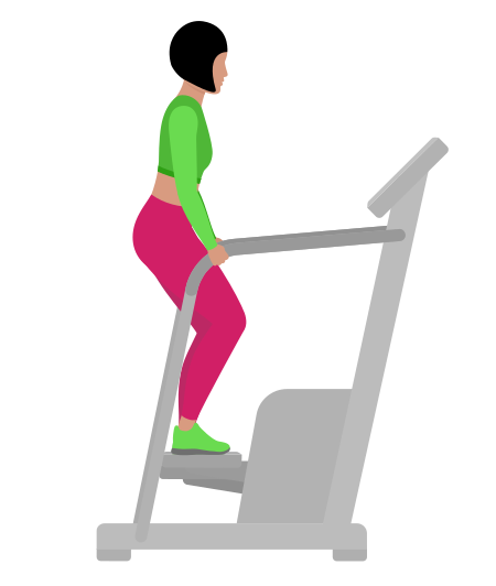 Woman Is Engaged On An Stepper Machine