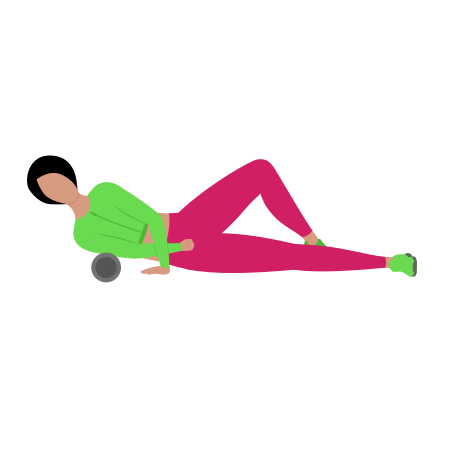 Woman Rolling Brachialis Exercise For Arm