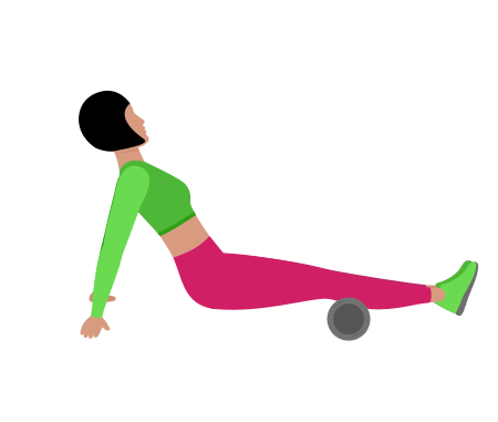 Woman Rolling Calves Exercise For Legs Relaxed