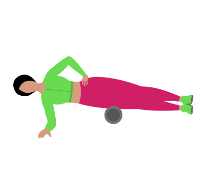 Woman Rolling Hip Abductor Exercise For Leg Relaxed
