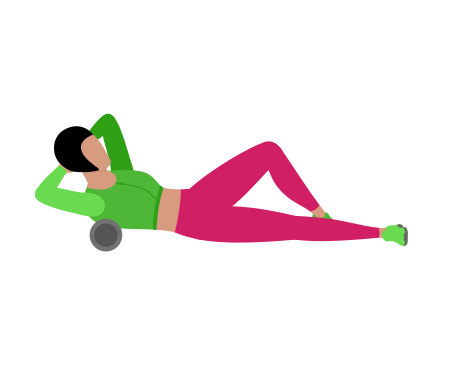 Woman Rolling Lat And Rear Deltoid Exercise For Back And Shoulders