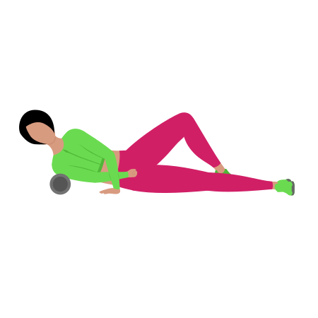 Woman Rolling Middle Deltoid Exercise For Shoulders